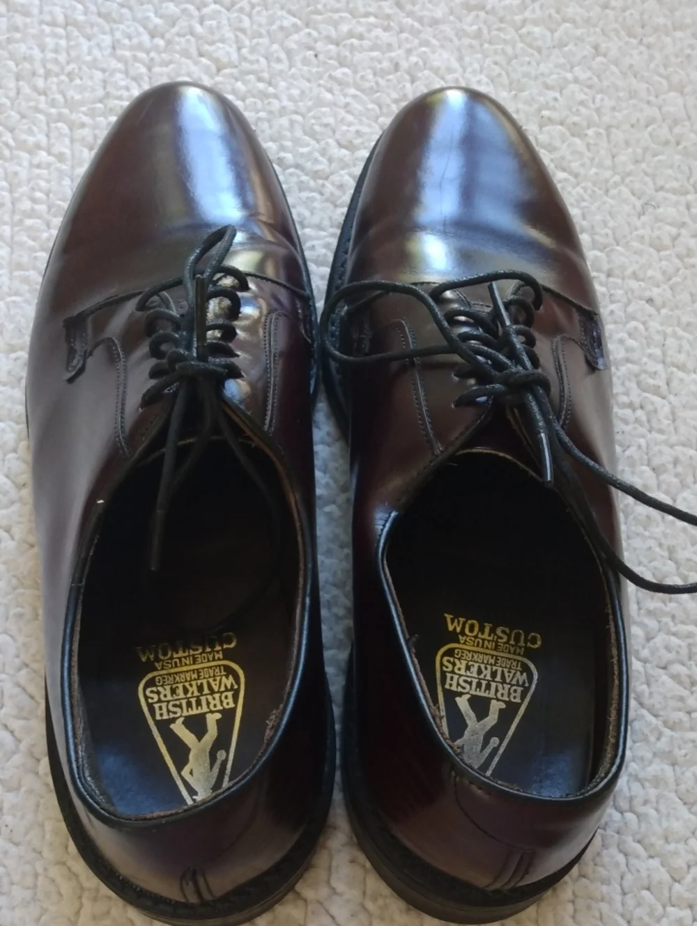 British Walkers Oxblood/Burgundy Leather Derby Shoes 10.5 D (Made in the USA)